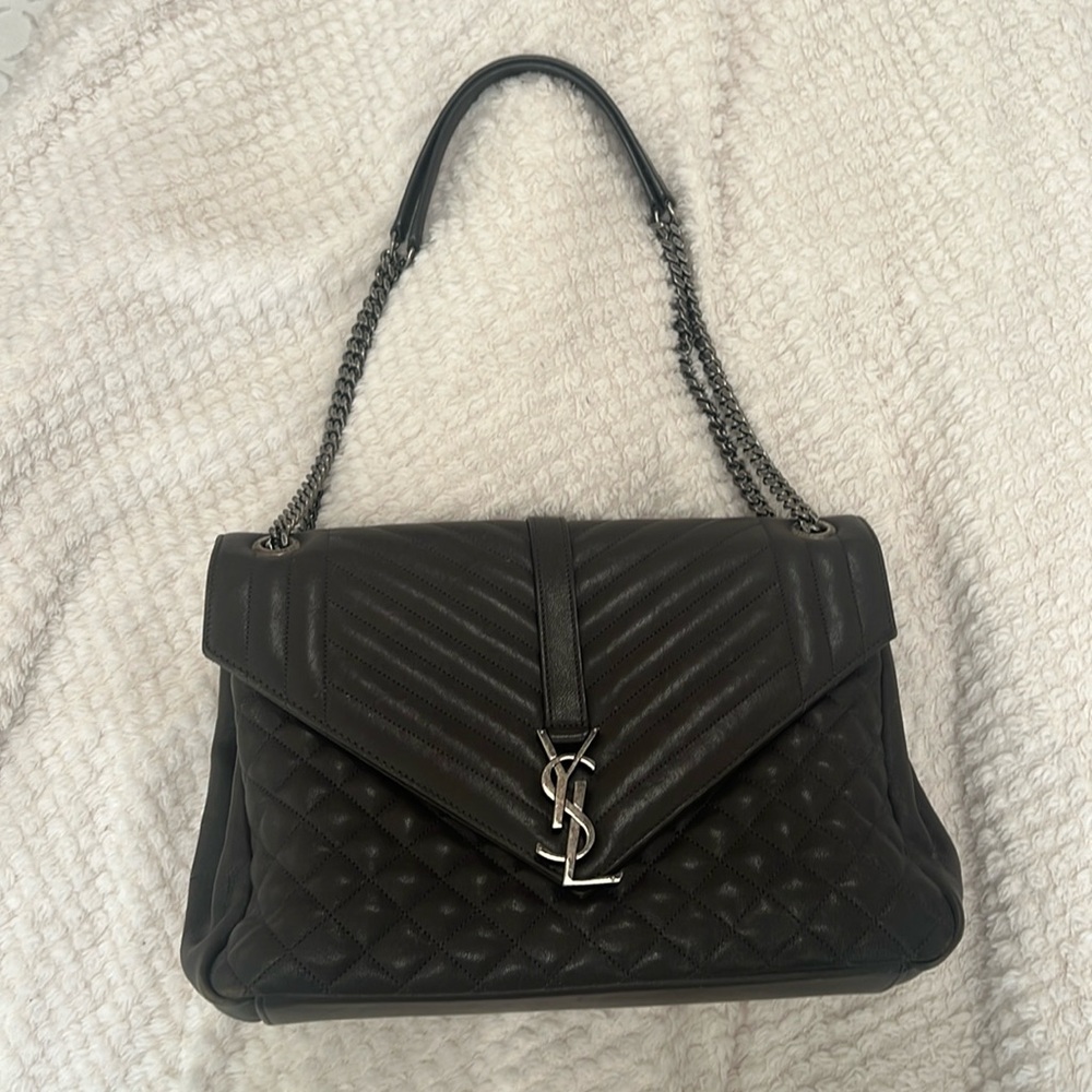 Yves Saint Laurent Black Quilted Leather Shoulder Bag